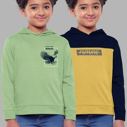 HELLCAT Girls Green Printed Hooded Cotton Sweatshirt-image-55
