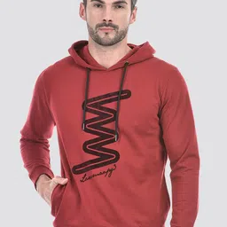 Lawman pg3 Geometric Printed Hooded Pure Cotton Pullover Sweatshirt-image-43