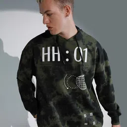 Hubberholme Camouflage Printed Hooded Neck Long Sleeve Pullover Sweatshirt-picture-12