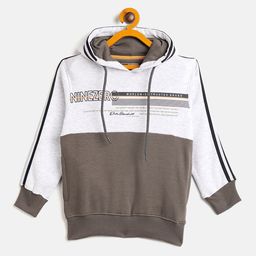 Duke Boys Grey Melange Printed Hooded  Cotton Sweatshirt-image-50