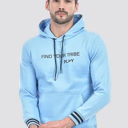 Integriti Typography Printed Hooded Ribbed Pullover Sweatshirt-picture-9