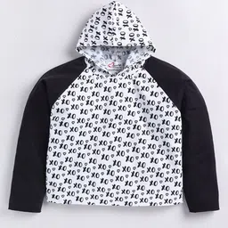 M'andy Kids Typography Printed Hooded Fleece Pullover Sweatshirt-image-26