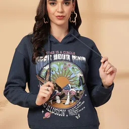 Juelle Women Winterwear Graphic Printed Hooded Pullover Sweatshirt-image-12
