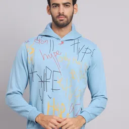 Obaan Men Printed Hooded Pullover Sweatshirt-picture-27