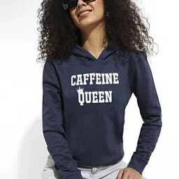 Campus Sutra Typography Printed Hooded Pure Cotton Pullover Sweatshirt-image-97