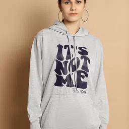 VIMAL JONNEY Typography Printed Hooded Fleece Pullover Sweatshirt-33