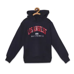 Fashionable Boys Typography Printed Hooded Fleece Pullover Sweatshirt-14