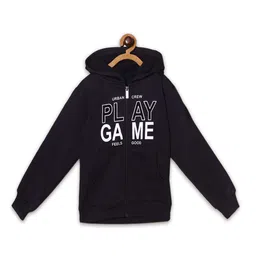 Fashionable Boys Typography Printed Hooded Fleece Sweatshirt-13
