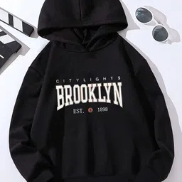 StyleCast Black Girls Typography Printed Hooded Long Sleeves Pullover-image-73