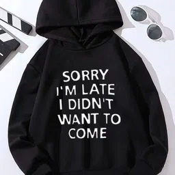 StyleCast Black Girls Typography Printed Hooded Long Sleeves Pullover-image-33