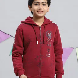 Monte Carlo Boys Graphic Printed Hooded Front-Open Sweatshirt-8
