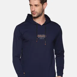 SHOWOFF Men Navy Blue Hooded Sweatshirt-57