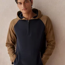 Andamen Hooded Raglan Sleeves Front Open Sweatshirt-picture-15