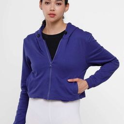 De Moza Women Navy Blue Hooded Sweatshirt-picture-46