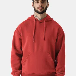 The Souled Store Red Hooded Pure Cotton Sweatshirt-44