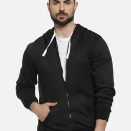 Campus Sutra Hooded Cotton Front Open Sweatshirt-image-78