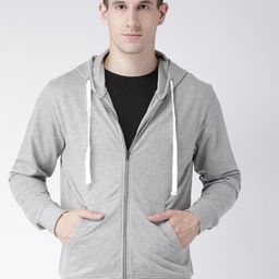 Club York Men Grey Solid Hooded Cotton Sweatshirt-picture-17