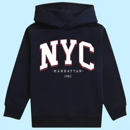 NUSYL Unisex Kids Typography Printed Hooded Fleece Pullover Sweatshirt-image-66
