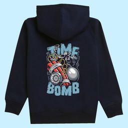 NUSYL Kids Time Bomb Printed Hooded Pullover Sweatshirt-image-27