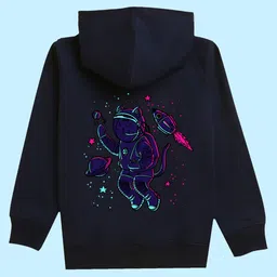 NUSYL Kids Space Printed Hooded Pullover Sweatshirt-image-30