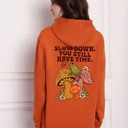 Imsa Moda Women Orange Hooded Sweatshirt-image-60