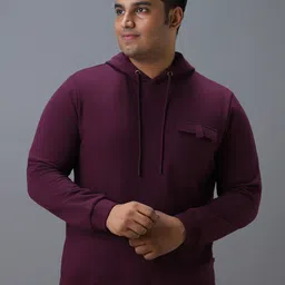 Urbano Plus Cotton Solid Hooded Neck Sweatshirt-image-88