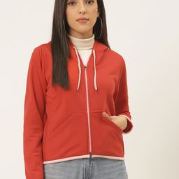 Belle Fille Women Red Hooded Sweatshirt-image-46