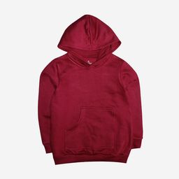 KiddoPanti Unisex Kids Maroon Pure Cotton Hooded Sweatshirt-image-62