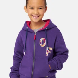 One Friday Girls Typography Printed Hooded Sweatshirt-image-72