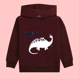 NUSYL Girls Graphic Printed Hooded Long Sleeves Fleece Pullover-picture-28