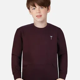 Palm Tree Boys Maroon Cotton Sweatshirt-image-93