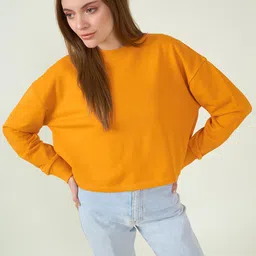 Strong And Brave Odour Free Cotton Crop Pullover Sweatshirt-image-14