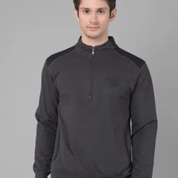 Dollar Mock Collar Cotton Sweatshirt-image-97