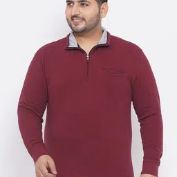 Santonio Plus Size Polo Collar Pure Cotton Pullover Sweatshirt-picture-15