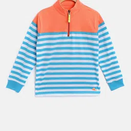 Cherry Crumble Boys Multicolor Cut & Sew Half-Zip High Neck Sweatshirt-image-50