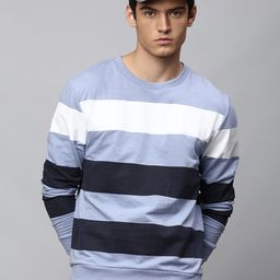 Dennis Lingo Men Blue Striped Sweatshirt-picture-26