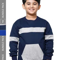 IndiWeaves Boys Pack Of 2 Colourblocked Fleece Sweatshirt-picture-32