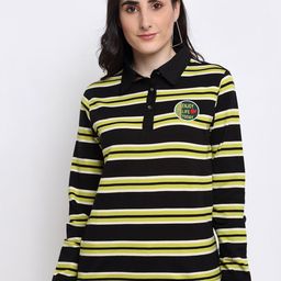 Club York Women Striped Cotton Sweatshirt-image-100