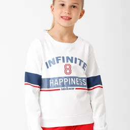 KATE & OSCAR Girls White Striped Sweatshirt-image-49