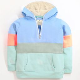 Cherry Crumble Boys Blue Colourblocked Hooded Sweatshirt-image-83