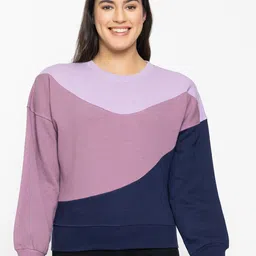 FEMEA Women Colourblocked Fleece Sweatshirt-image-99