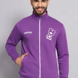 GRIFFEL Men Purple Printed Sweatshirt-picture-58