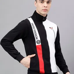 Richlook Colourblocked Mock Collar Front-Open Sweatshirt image 4