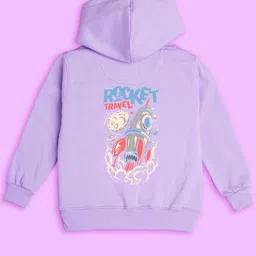 BAESD Kids Typography Printed Hooded Fleece Pullover-20