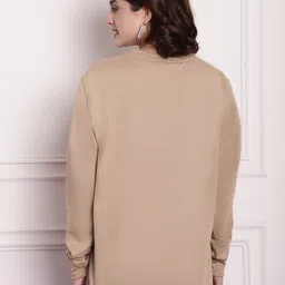 Imsa Moda Typography Printed Drop Shoulder Sleeves Oversized Pullover image 3