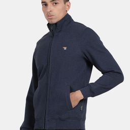 t-base Men Solid Front Open Sweatshirt image 2