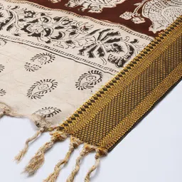 Taavi Hand Block Printed Kalamkari Dupatta with Zari image 5