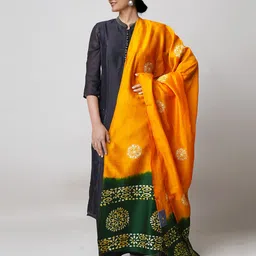 Unnati Silks Ethnic Motifs Printed Chanderi Batik Dupatta-picture-14