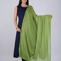 HERE&NOW Green Cotton Dupatta-picture-16