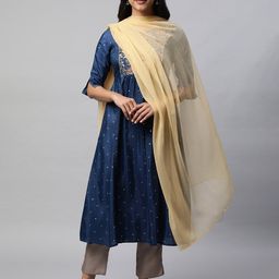 AURELIA Solid Machine Weave Dupatta-11